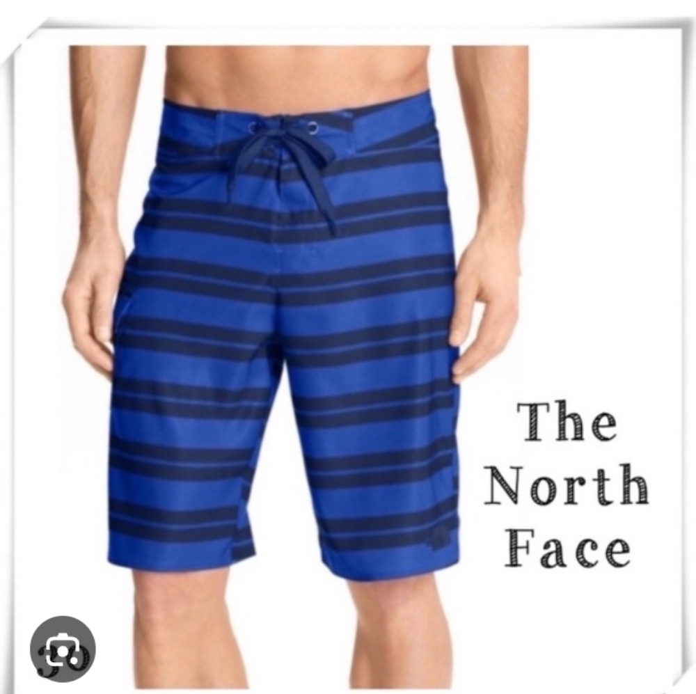 NWOT: THE NORTH FACE, MELVICH STRIPE MENS SWIM/BOARD SHORTS.